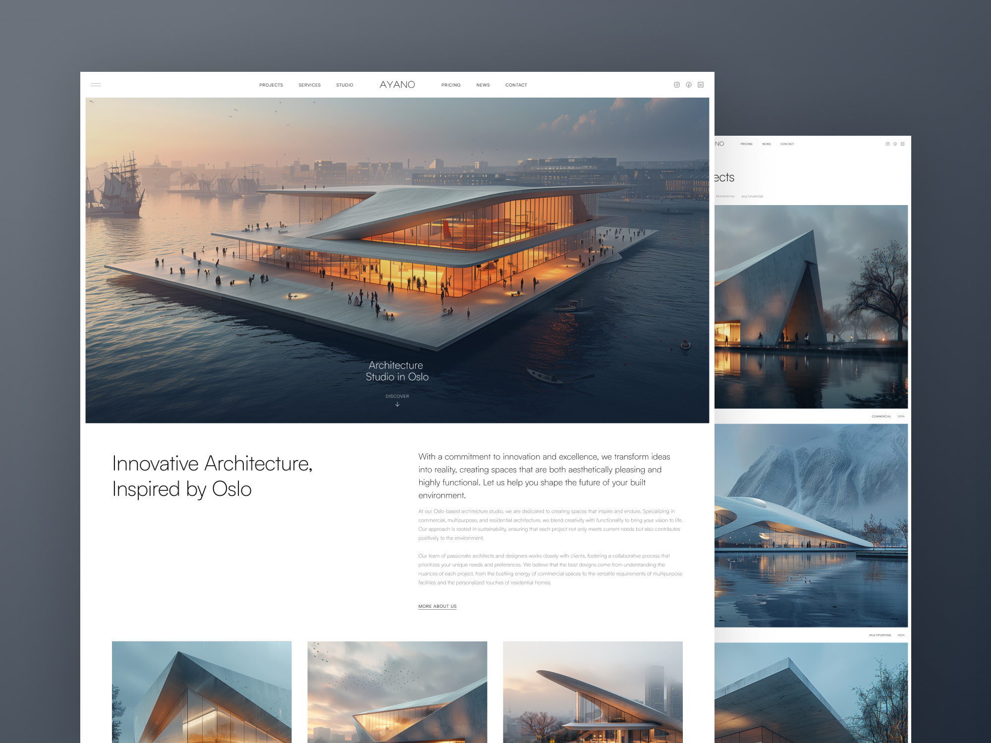 Ayano - Architecture Website Template blog branding design ecommerce illustration template ui webdesign webflow website