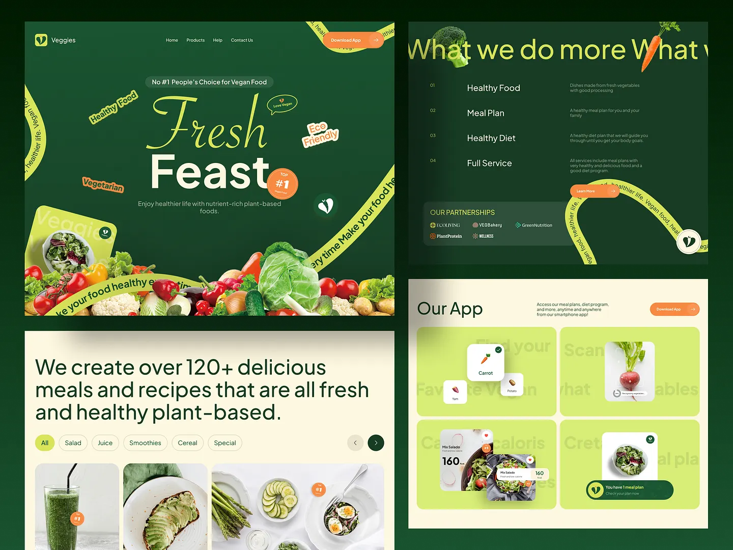 Vibrant Food Blog Website Design for Healthy Eating