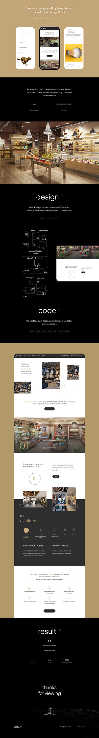 Website Design and Implementation for an Opole Design Studio brown design furniture gold interior interior design ui ux webdesign