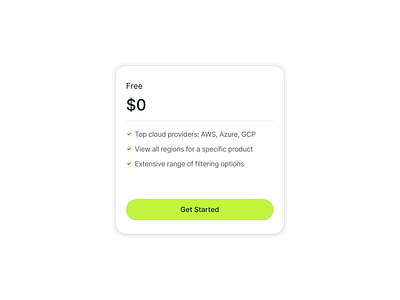 Pricing Card / CloudComparing cards component price pricing card ui ui card web design