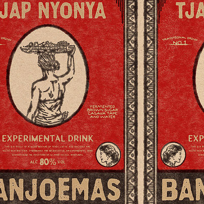 Label Vintage - Djamu Tjap Nyonya handdraw illustration label label vintage vintage design