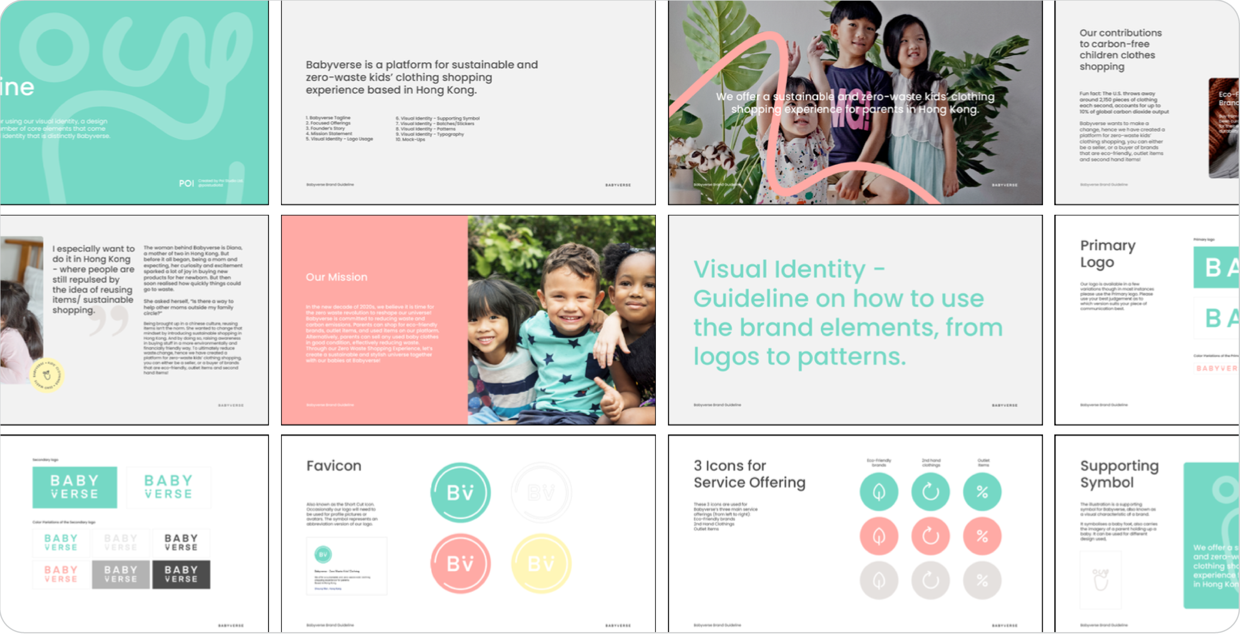 Babyverse Brand Book brand brand book brand design brand design development brand guideline brand system branding color system creative creative design design favicon graphic graphic design logo logo design typography uiux website