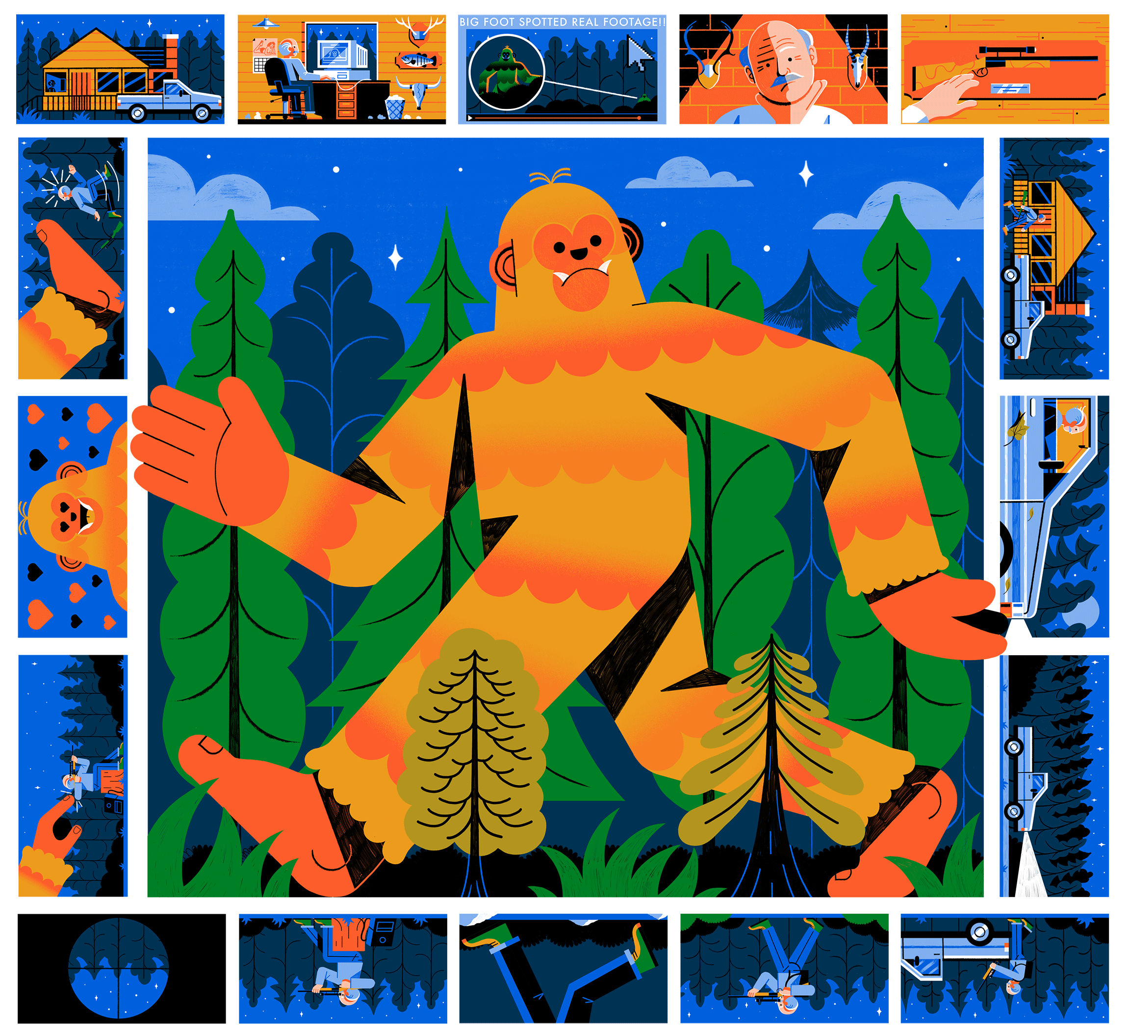 Big Foot bigfoot colour comics design editorial illustration print