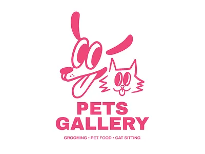 Pets Gallery Brand Design Development animal brand book brand design branding cartoon creative design dog cat drawing graphic design illustration illustration design logo pet brand pets vintage