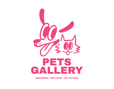 Pets Gallery Brand Design Development animal brand book brand design branding cartoon creative design dog cat drawing graphic design illustration illustration design logo pet brand pets vintage