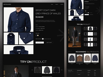 Besnard - Fashion Ecommerce Website - Product Detail and Try On awwwards case study clean clothing company profile ecommerce fashion luxury minimalist modern online shop product detail product detail page ui ux web design website website design website designer website layout