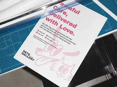 Pets Gallery Poster Design animal brand brand book branding cartoon creative design dogs and cat graphic design illustration logo mockup pets brand poster poster design typography vector