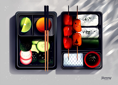 Bento bento city food good illustration japan lifestyle light yami yummy