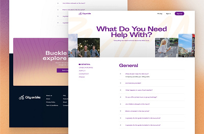 City on Bike/ Faq section app branding design graphic design illustration logo ui ux vector website