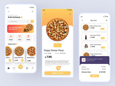 Food app UI Screens Re-design. beepsuperchallenge dailyui