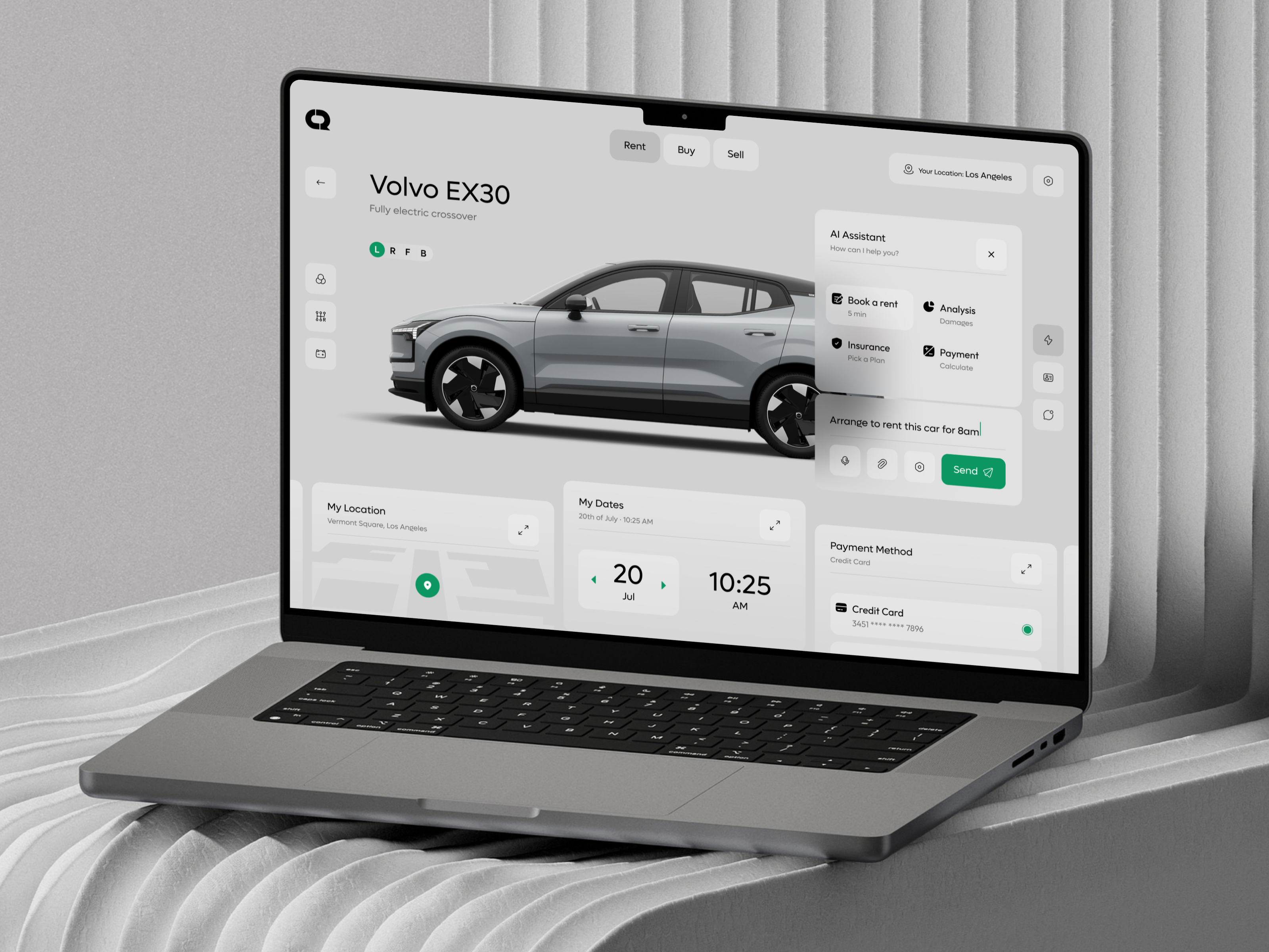 Car Rent AI Assistant Dashboard app assistant auto car crm dashboard design interface product saas ui ux vehicle web