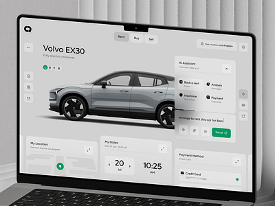 Car Rent AI Assistant Dashboard app assistant auto car crm dashboard design interface product saas ui ux vehicle web