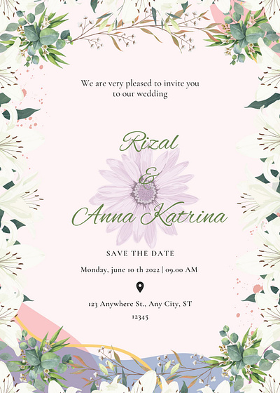 Wedding invitation card graphic design