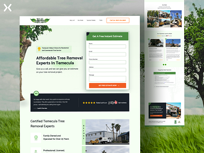 Tree Removal Landing Page design dribbble shot graphic design landing page design landingpage lead generation tree removal services ui ux