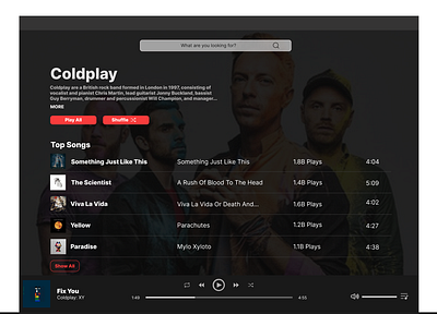 Music player graphic design ui