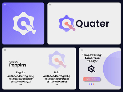 Quater - Saas logo design branding cloud creative logo fintech flat logo gradient icon lettering logo logo designer minimalist modern logo saas software startup tech technology unique logo web logo