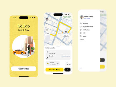 Taxi Booking App app design taxi ui