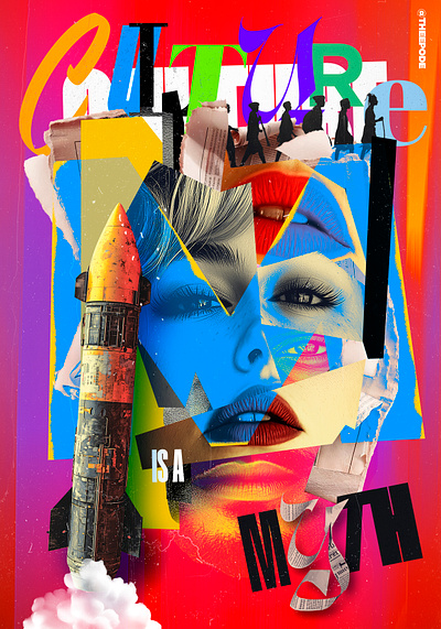 Culture is a Myth collage culture de design graphic design illustration myth poster theepode