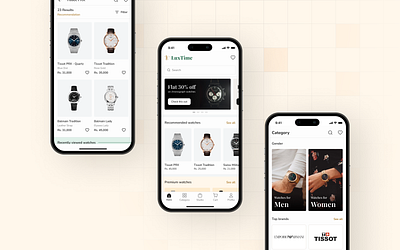 LuxTime - Luxury Watch App luxury mobile app design ui uiux watch app