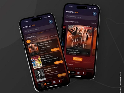 Event booking app ak art 57 ak art57 arshad arshad khan booking app dark theme dark theme mobile app event booking event booking app live app mobile app mobile ui movie app movie booking ticket booking ui