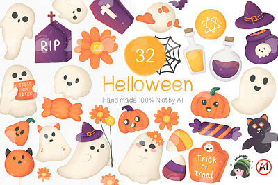 Halloween Ghost Sublimation Bundle 3d animation branding candy design ghost graphic design helloween illustration logo motion graphics pumpkin typography ui vector