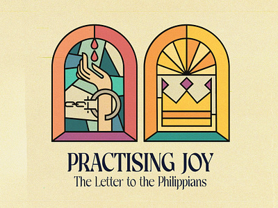 Practis(c)ing Joy illustrated illustration joy sermon series stained glass