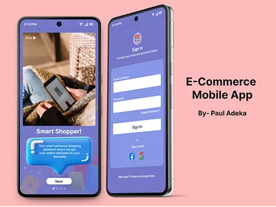 E-Commerce Mobile App e commmerce figma mobile app prototype shopping user experience user interface vendor