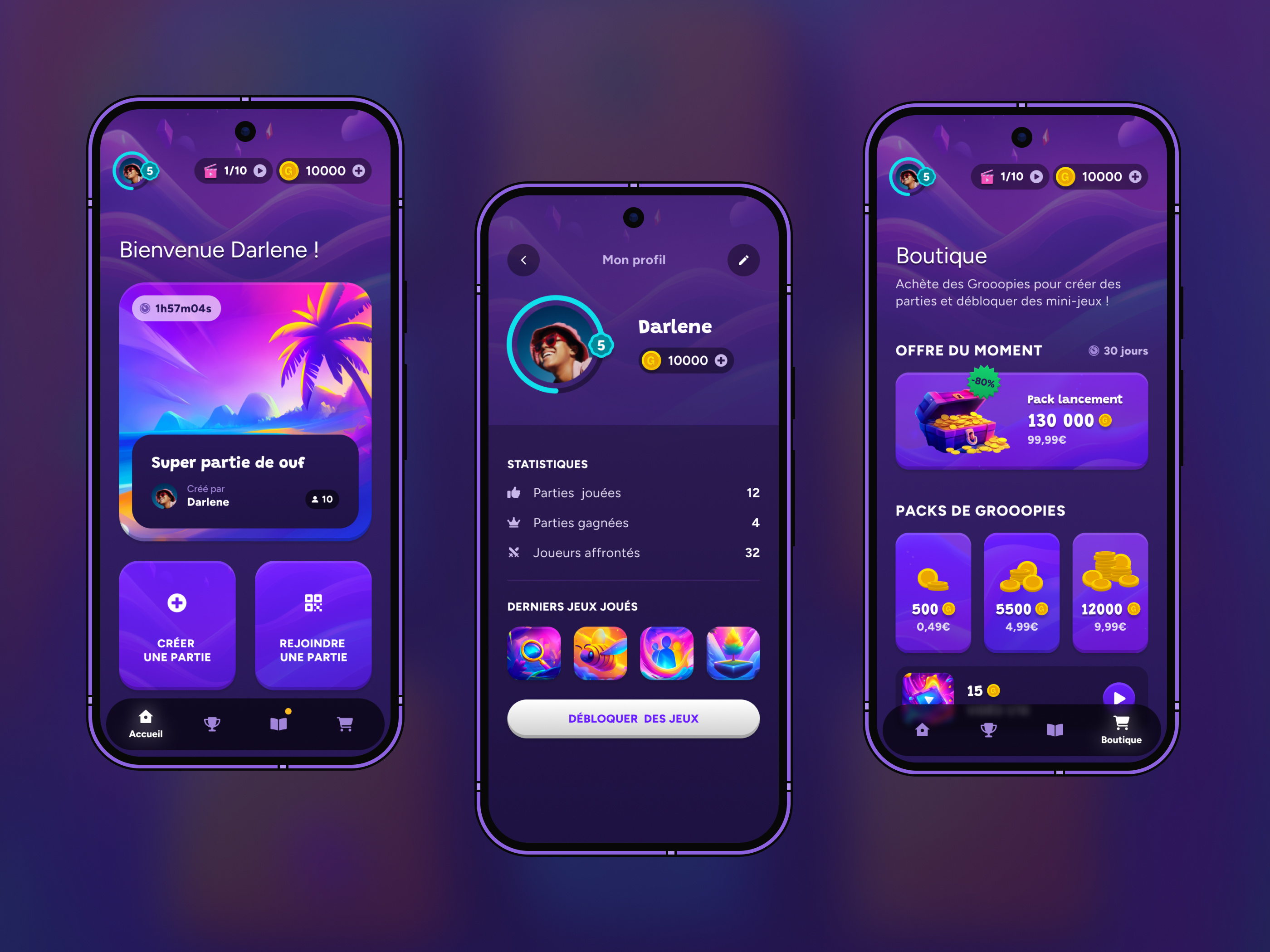🕹️ Grooop app application colorful design figma games mobile mobile app social ui video games