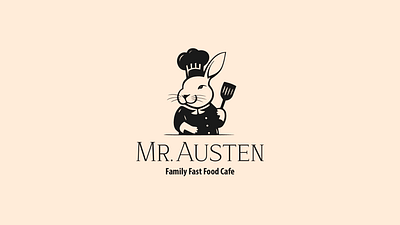 Logo for a fast food cafe abstract bar branding cafe cafe logo emblem family cafe fast food food food logo graphic design illustration logo logo design logotype menu minimal rabbit restaurant