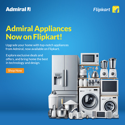 Admiral and Flipkart Collab Creatives admiral collab digitalmedia ecommerce flipkart graphicdesign home appliances printmedia socialmedia