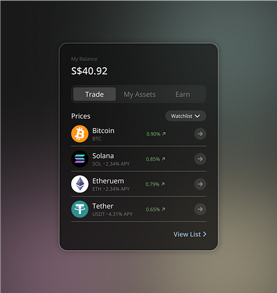 Crypto Card Exploration ui ui design ux web design