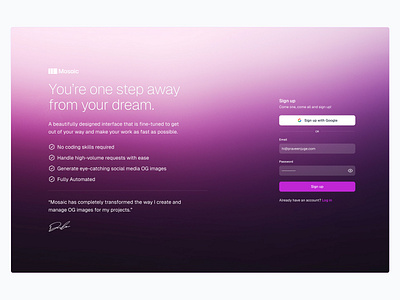 Colourful Login Page 💜 buttons design input login minimal saas signin signup ui web design