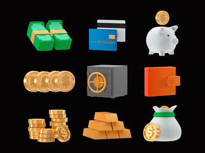 3D Finance Icon Pack 3d animation cinema4d design finance illustration ui uiux