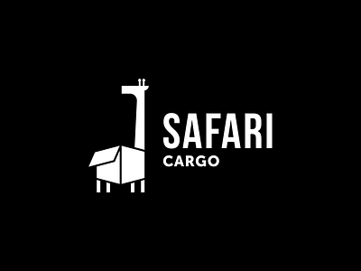 Safari cargo animal box cargo delivery giraffe logistic safari white