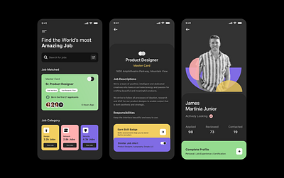 Job search app cards daily design figma jobs mobile profile ui ux