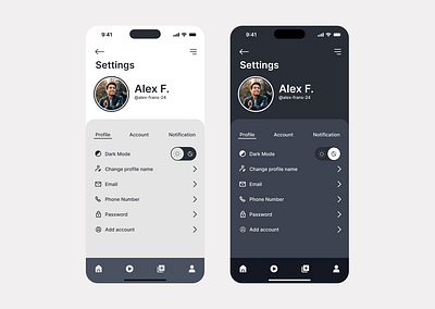 Daily UI #007 Setting Screen Design graphic design ui