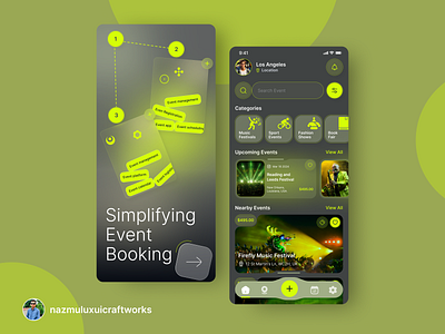 Events Booking Mobile App booking dashboard design ecommerce events events booking landing page mobile app mobile app design top designer ui ui designer uiux web web app web design web designer website