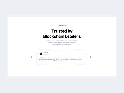 Introducing Knidoslabs' Testimonials section! app design minimal testimonials ui uiux ux web web design website