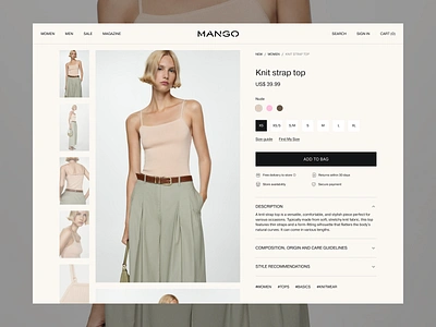 Catalog of store - Mango Website beauty product branding branding design cart catalog checkout clothes clothing e commerce ecommerce ecommerce website fashion website figma graphic design luxury design mango design order redesign website store woman