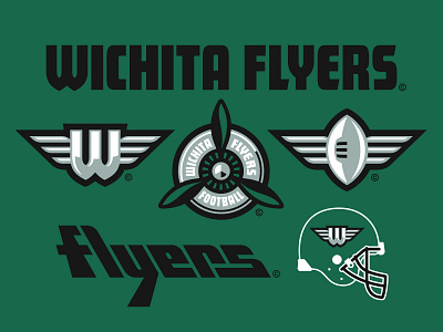 26/32 – Wichita Flyers airplane branding design flyers football graphic design illustration kansas logo sports sports branding typography w wichita