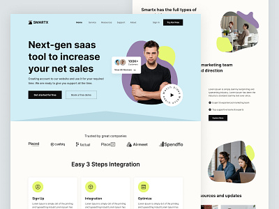 SaaS Landing Page agency ecommerce edtech landing page design maketing campaign minimal mvp product saas ui ux design web design web template webflow wordpress wix website design