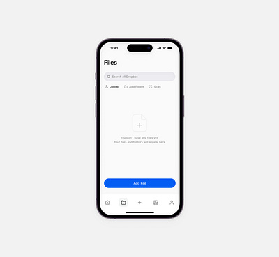 Dropbox mobile UI Design app dropbox empty state mobile ui