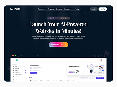 AI Landing Page Concept ai ai website branding creative website dark mode design hero hero section landing page modern website new ui web design website builder website ui