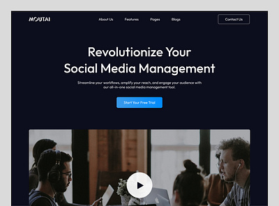 Social Media Management SaaS Landing Page clean aesthetic landing page responsive design saas landing page saas product ui social media tools ui ui design user experience user interface visual design