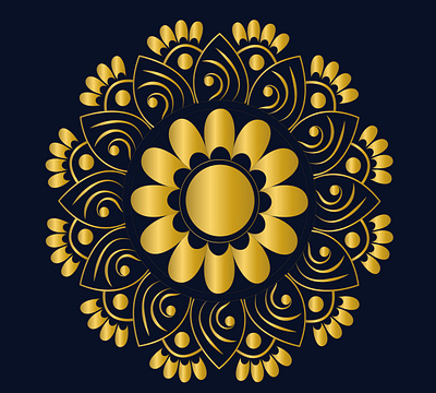 Beautiful mandala desing flower design indian vector icon 3d flower graphic design