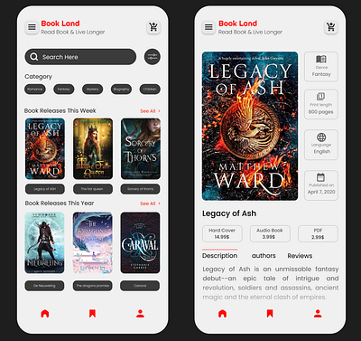 Book Land graphic design ui