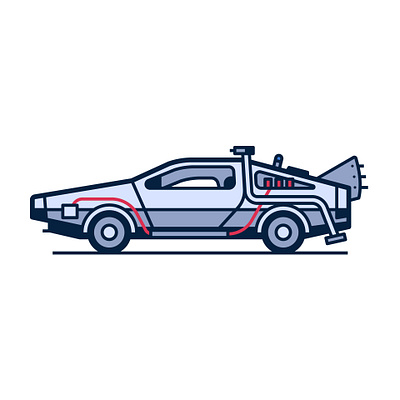 Cool Cars 1. DeLorean Time Machine back to the future delorean fantasy graphic design icon illustration logo pop culture time machine vector