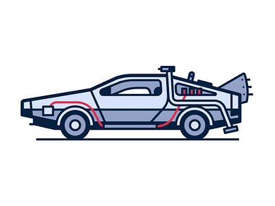 Cool Cars 1. DeLorean Time Machine back to the future delorean fantasy graphic design icon illustration logo pop culture time machine vector