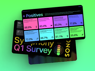 Symphony Quarterly Survey colorful graphic design neon presentation rainbow ui