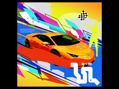 Ride With Me - Luze abstract album art car cd colorful cover ep geometric illustration lp music vibrant vinyl